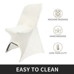 Lofaris Beige Open Back Stretch Spandex Folding Chair Cover