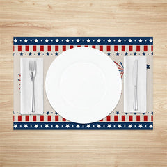 Lofaris Beige Red Blue Usa Flag Stars Set Of 4 Placemats