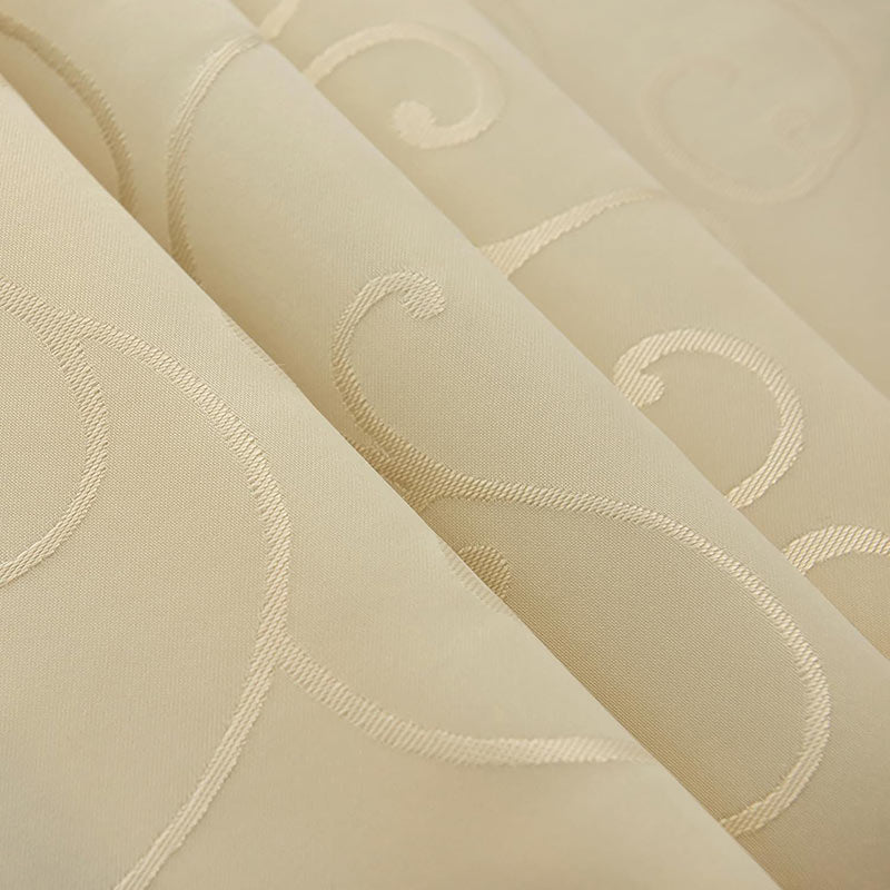 Lofaris Beige Round Luxury Premium Polyester Table Cover