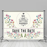 Lofaris Beige Save The Date Spring Floral Wedding Backdrop