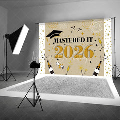 Lofaris Beige Theme Mastered It 2026 Grad Party Backdrop