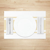 Lofaris Beige White Stripe Modern Dinner Set Of 4 Placemats