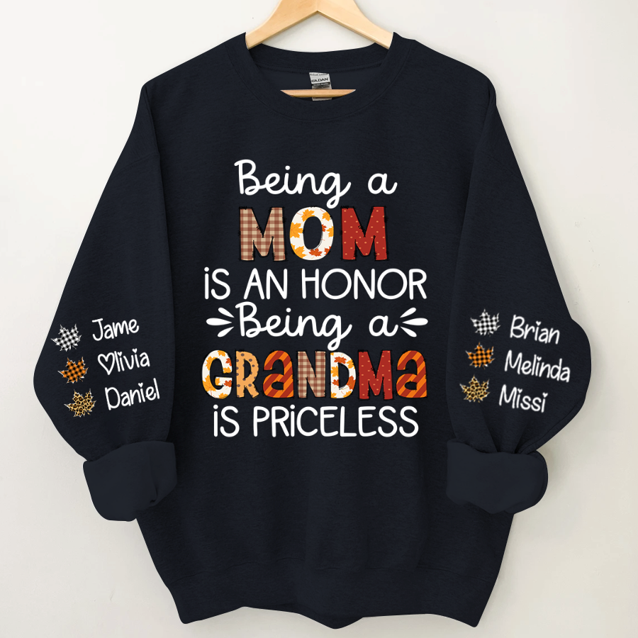 Lofaris Unique Fall Gift For Grandma and Grandkids Custom Name CTH01 Sweatshirt