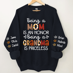 Lofaris Unique Fall Gift For Grandma and Grandkids Custom Name CTH01 Sweatshirt