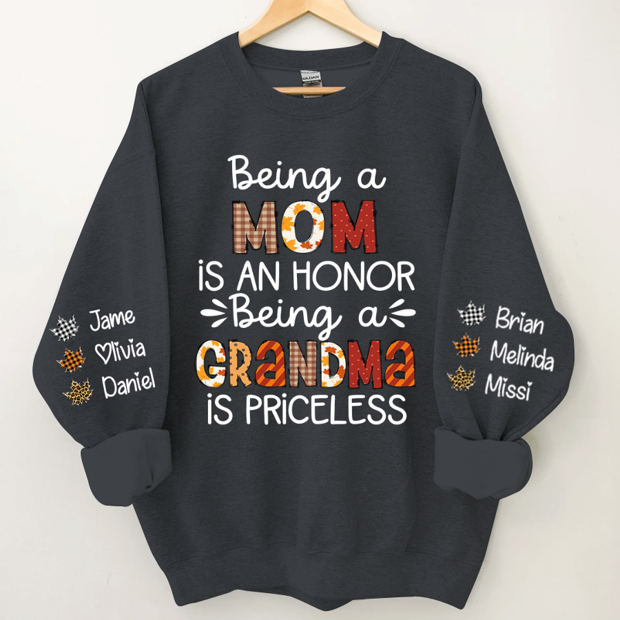 Lofaris Unique Fall Gift For Grandma and Grandkids Custom Name CTH01 Sweatshirt