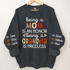 Lofaris Unique Fall Gift For Grandma and Grandkids Custom Name CTH01 Sweatshirt