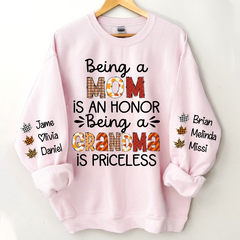 Lofaris Unique Fall Gift For Grandma and Grandkids Custom Name CTH01 Sweatshirt