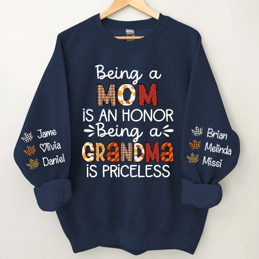 Lofaris Unique Fall Gift For Grandma and Grandkids Custom Name CTH01 Sweatshirt