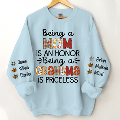 Lofaris Unique Fall Gift For Grandma and Grandkids Custom Name CTH01 Sweatshirt