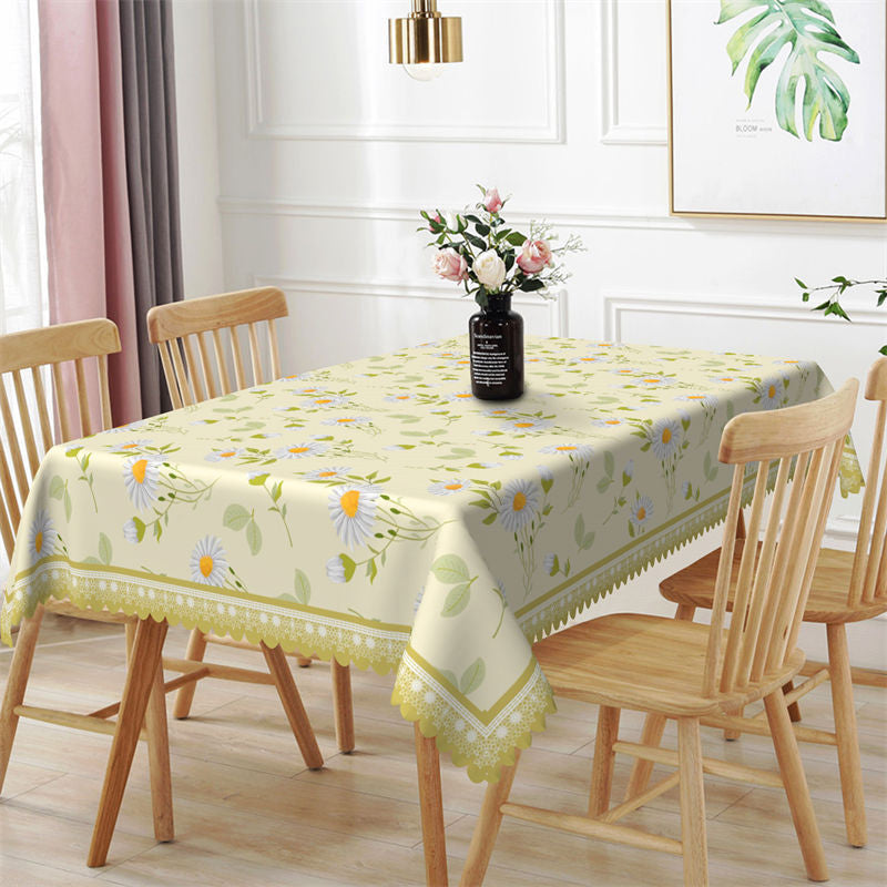 Lofaris Bellis Perennis Spring Flower Rectangle Tablecloth