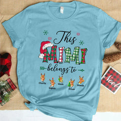 Lofaris Belongs To Christmas Reindeer Custom Name T-Shirt
