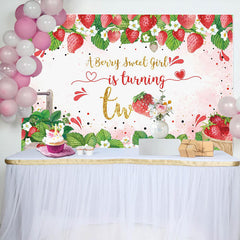 Lofaris Berry Sweet Giral 2nd Birthday Party Backdrop