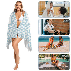 Lofaris Best Dad In The World Blue White Custom Beach Towel