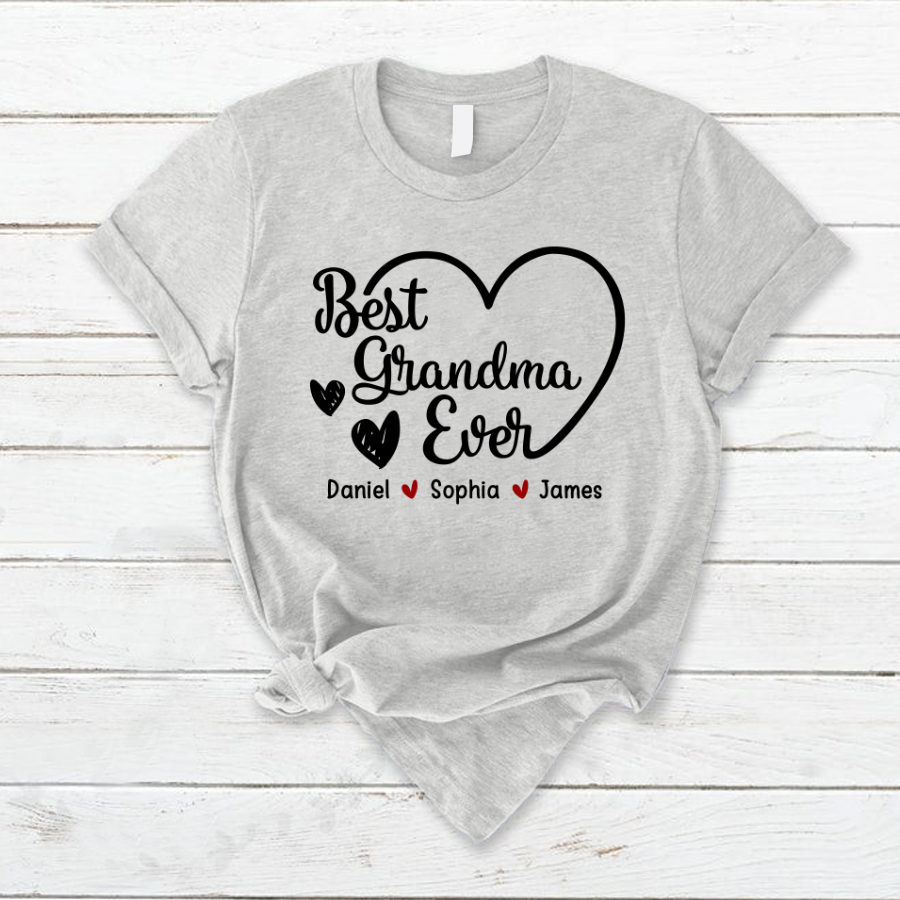 Lofaris Best Grandma Ever Custom Mothers Day Gift T-Shirt