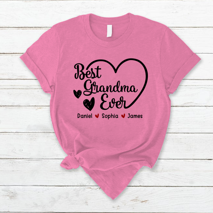 Lofaris Best Grandma Ever Custom Mothers Day Gift T-Shirt