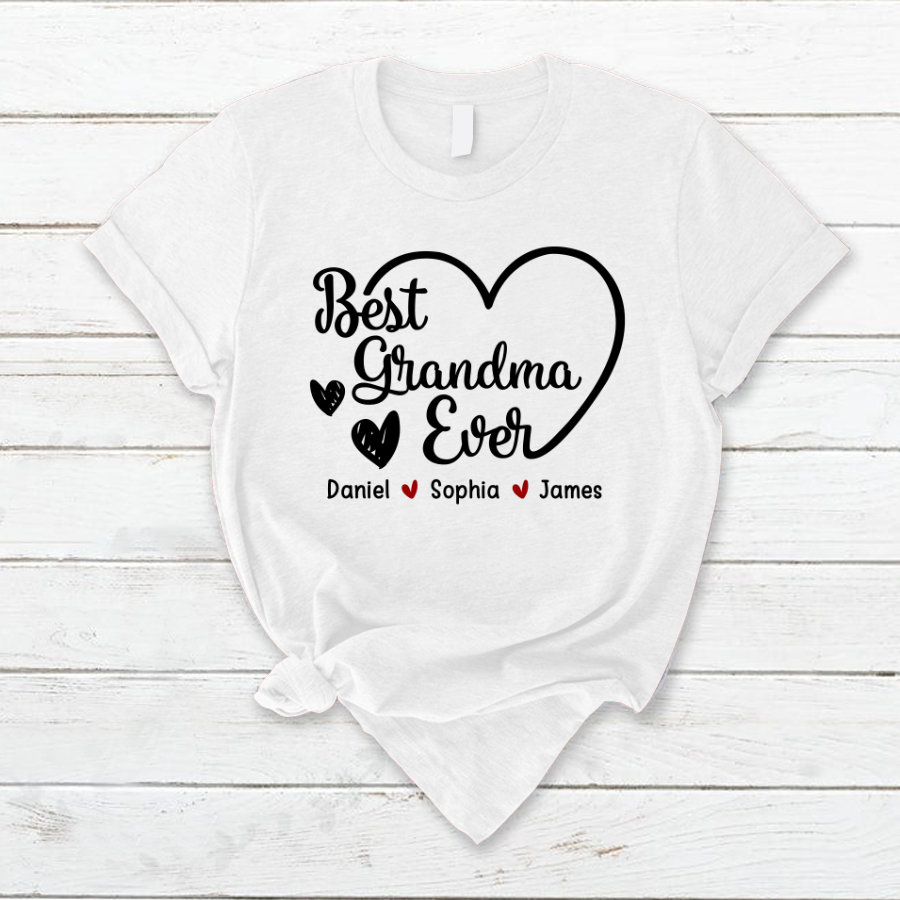 Lofaris Best Grandma Ever Custom Mothers Day Gift T-Shirt