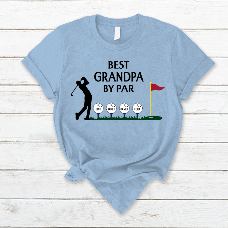 Lofaris Best Grandpa By Par Kids Golf Fathers Day T - Shirt