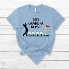 Lofaris Best Grandpa By Par Kids Golf Fathers Day T - Shirt