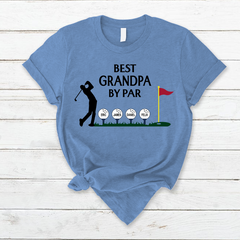Lofaris Best Grandpa By Par Kids Golf Fathers Day T - Shirt