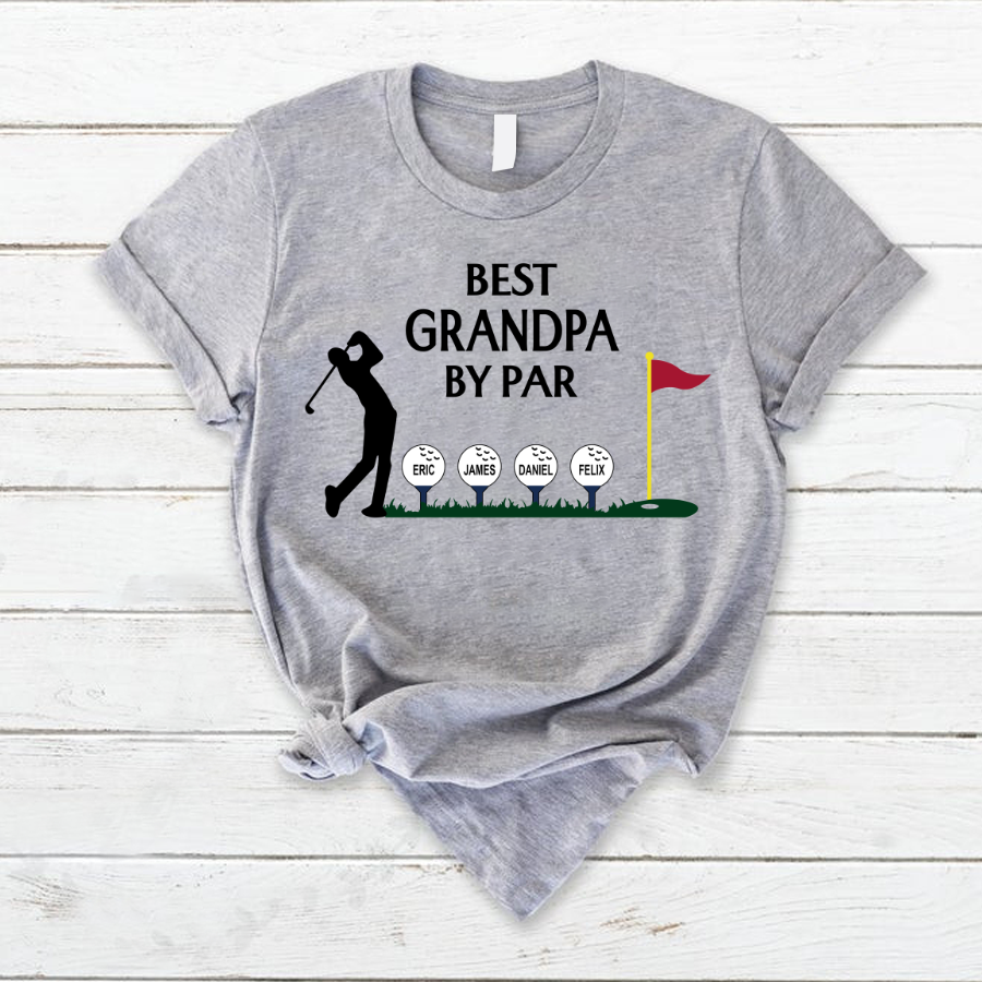 Lofaris Best Grandpa By Par Kids Golf Fathers Day T - Shirt