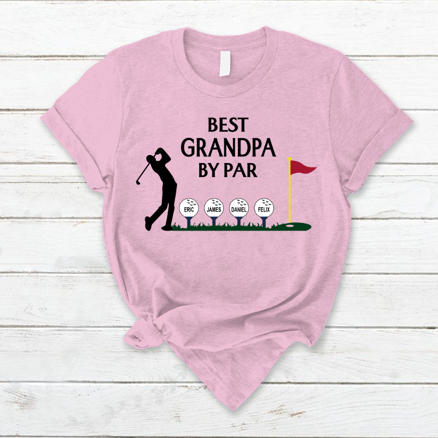 Lofaris Best Grandpa By Par Kids Golf Fathers Day T - Shirt