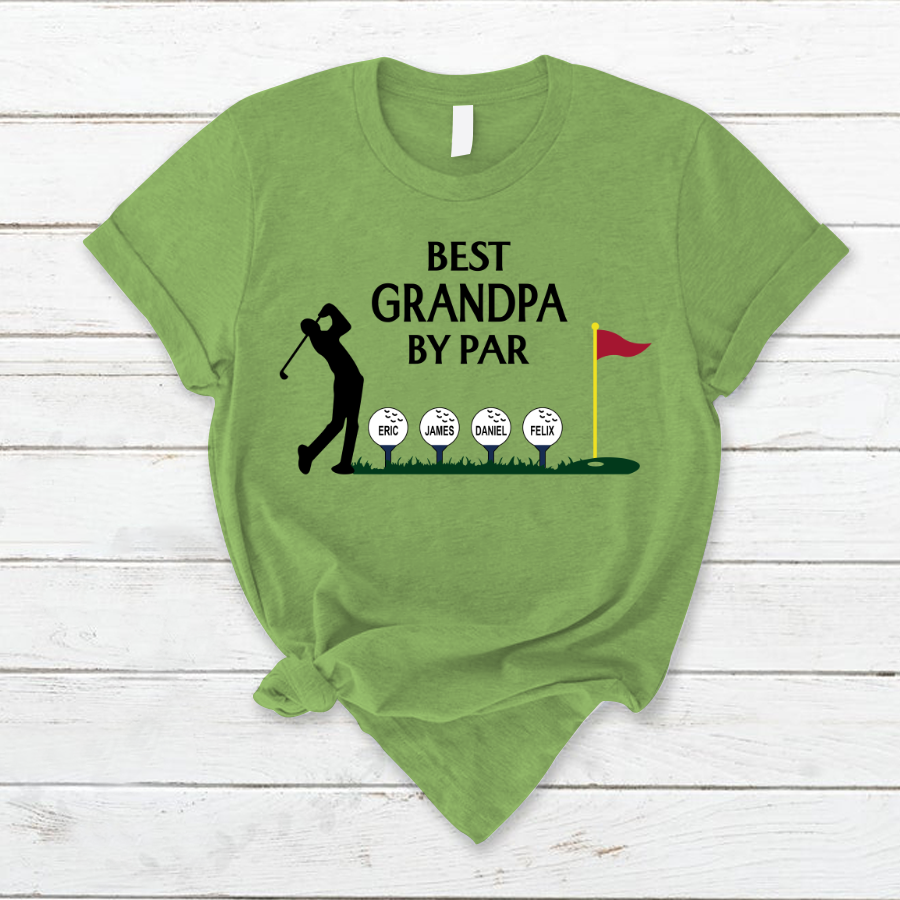 Lofaris Best Grandpa By Par Kids Golf Fathers Day T - Shirt
