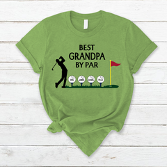 Lofaris Best Grandpa By Par Kids Golf Fathers Day T - Shirt