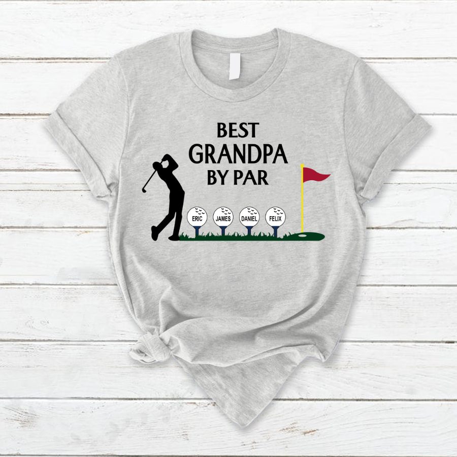 Lofaris Best Grandpa By Par Kids Golf Fathers Day T - Shirt