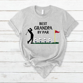 Lofaris Best Grandpa By Par Kids Golf Fathers Day T - Shirt