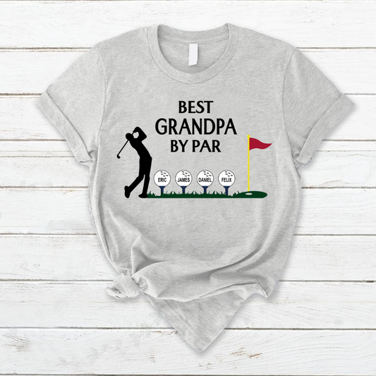Lofaris Best Grandpa By Par Kids Golf Fathers Day T - Shirt