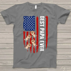 Lofaris Best Papa Ever Fist Grandkids Father’s Day Gift T - Shirt