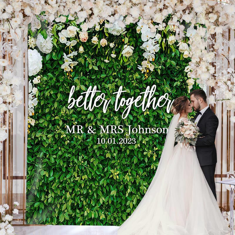 Lofaris Greenery Floral Better Together Backdrop For Wedding