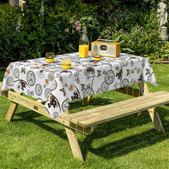 Lofaris Bicycle Clocks Couple Repeat Rectangle Tablecloth