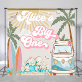 Lofaris Big One Groovy Summer Personalized Birthday Backdrop
