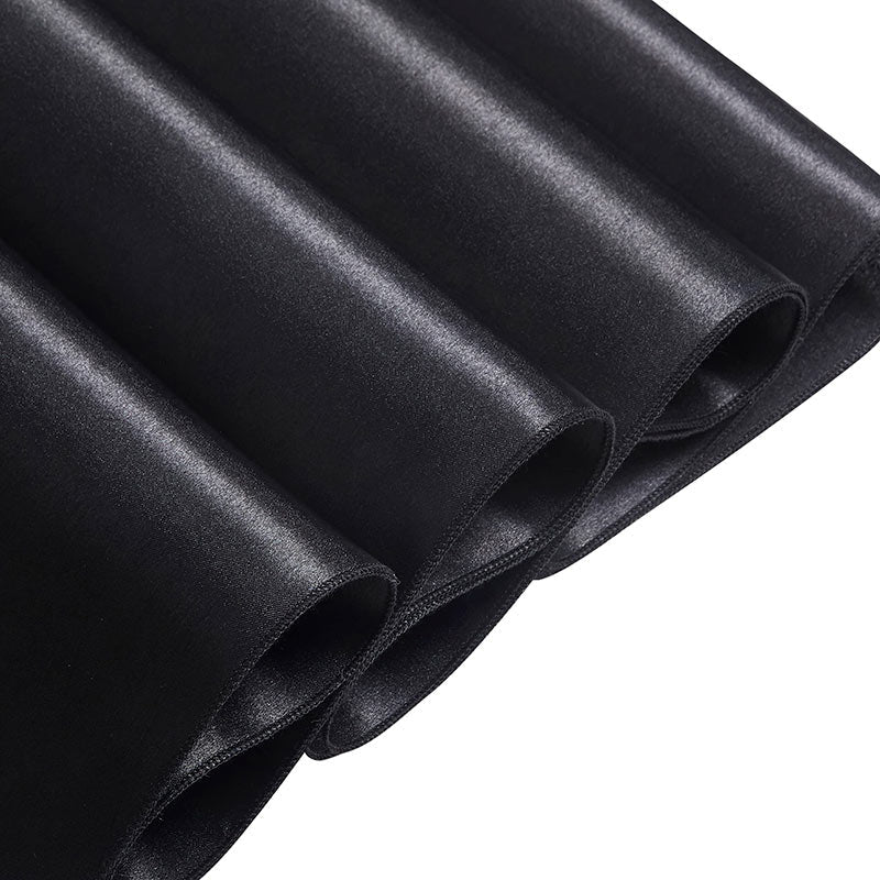 Lofaris Black 108 GSM Satin Banquet Rectangle Tablecloth