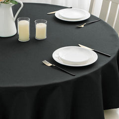 Lofaris Black 180 GSM Polyester Round Banquet Tablecloth