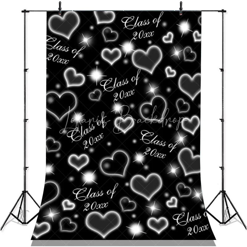 Lofaris Black And Silver Love Glitter Class Of 2022 Backdrop