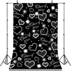 Lofaris Black And Silver Love Glitter Class Of 2022 Backdrop
