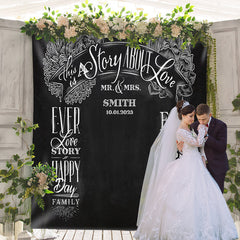 Lofaris Black And White A Story About Love Wedding Backdrop