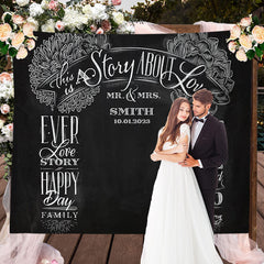 Lofaris Black And White A Story About Love Wedding Backdrop