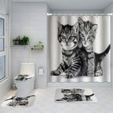 Lofaris Black And White Cats Shower Curtain Bathroom Decor