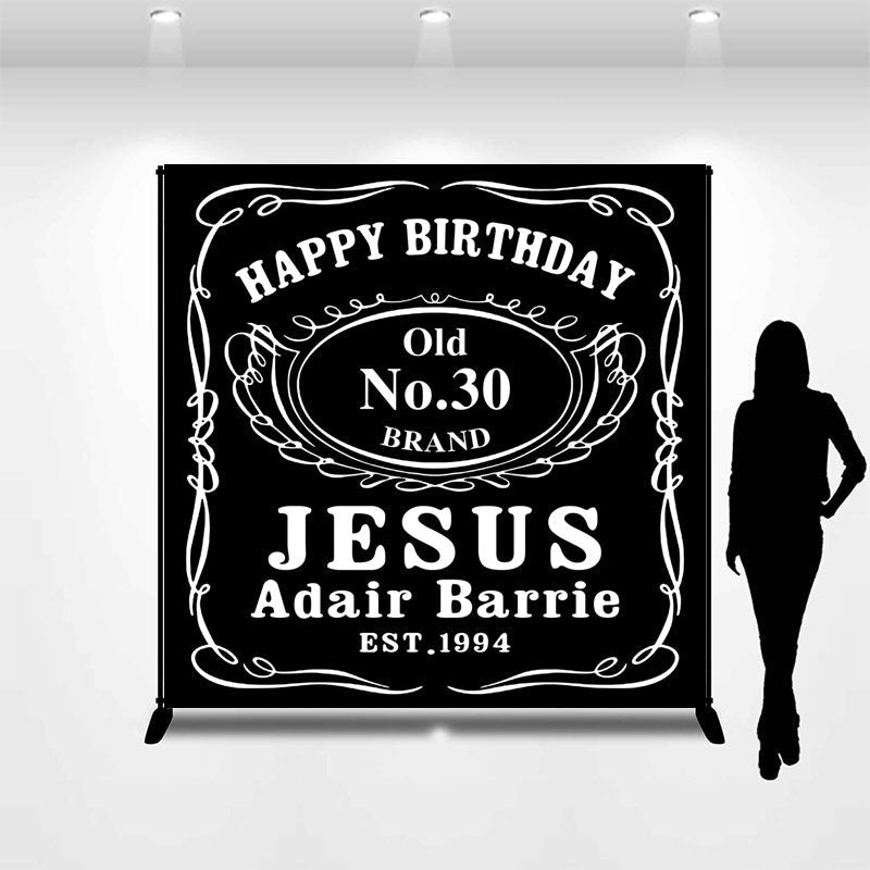 Lofaris Black And White Custom Legend 30th Birthday Backdrop