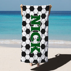 Lofaris Black And White Theme Custom Beach Towel for Boy Gifts