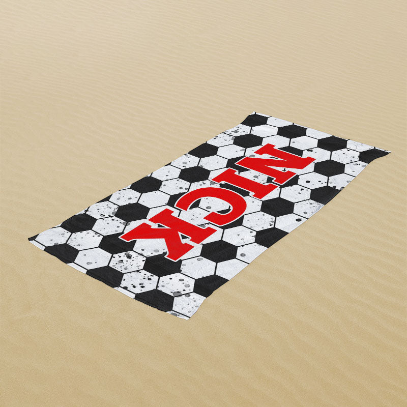 Lofaris Black And White Theme Custom Beach Towel for Boy Gifts