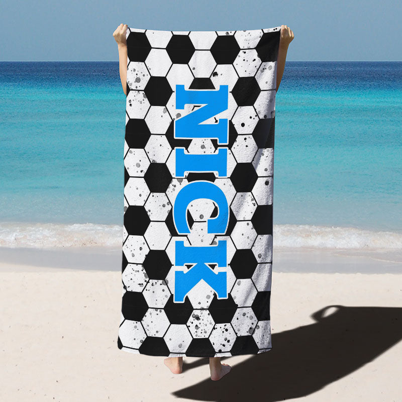 Lofaris Black And White Theme Custom Beach Towel for Boy Gifts