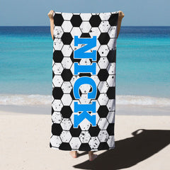Lofaris Black And White Theme Custom Beach Towel for Boy Gifts
