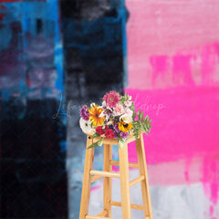 Lofaris Black Blue Pink Graffiti Wall Backdrop For Photo