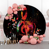 Lofaris Black Butterfly Musical Round Dance Party Backdrop
