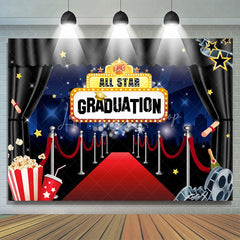 Lofaris Black Curtain And Red Carpet All Star Graduation Backdrop