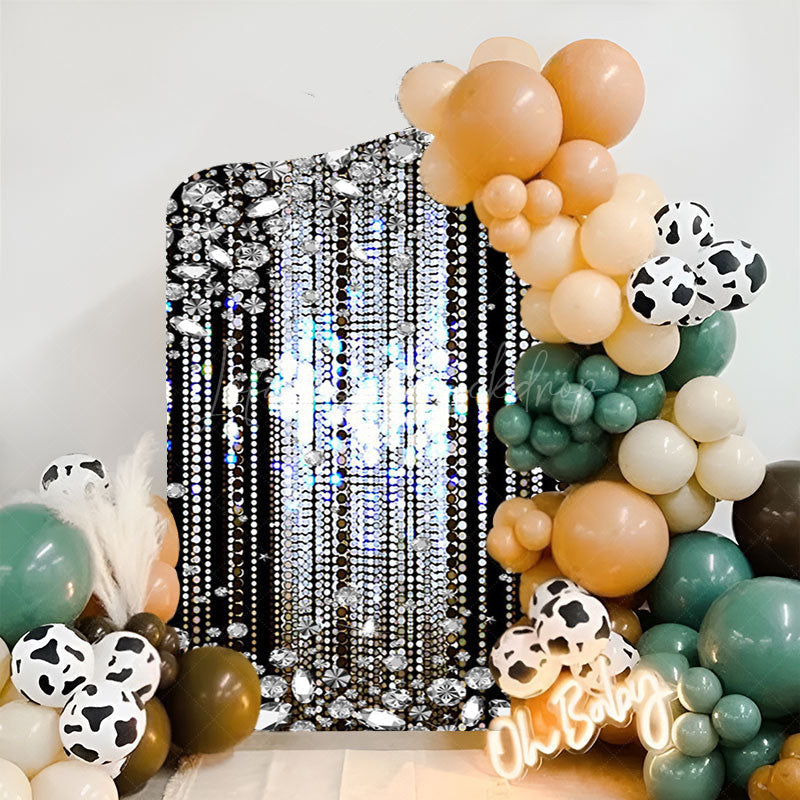 Lofaris Black Diamonds Sparkle Concave Oblique Arch Backdrop